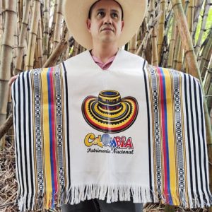 Poncho costeño feria estampado
